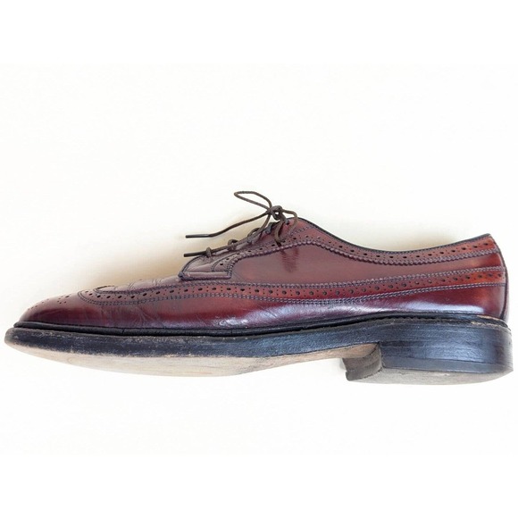 Allen Edmonds Mens Oxford Dress Shoes Brown Black Leather Wingtip Lace Up USA 9A main image 7